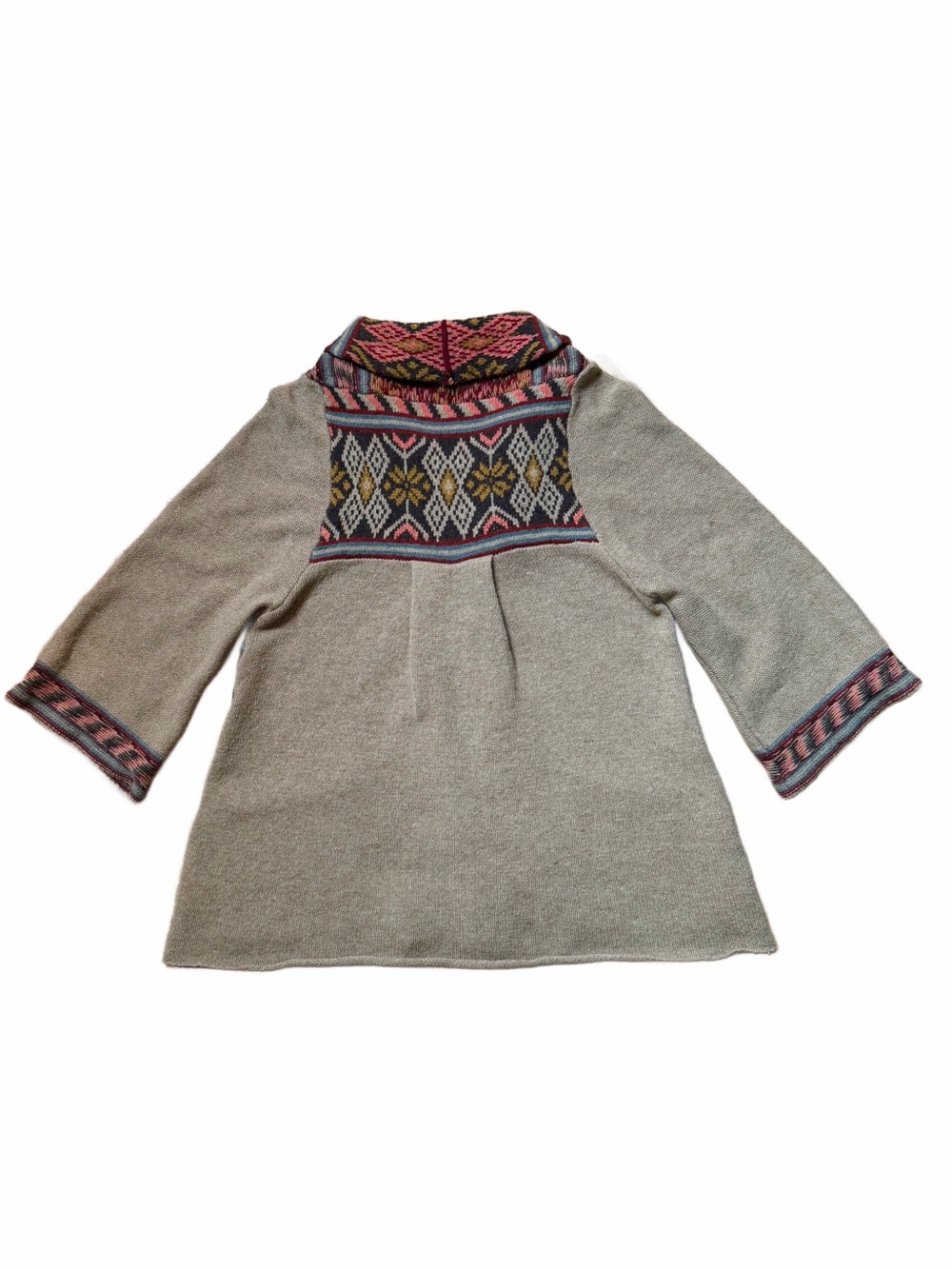 Free People Fair Isle Cardigan M Coastal Grandmother Fisherman Wool - Picture 2 of 15